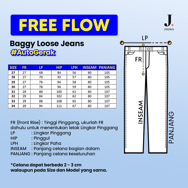 JINISO - Baggy Loose Jeans 556 - 566 FREE FLOW