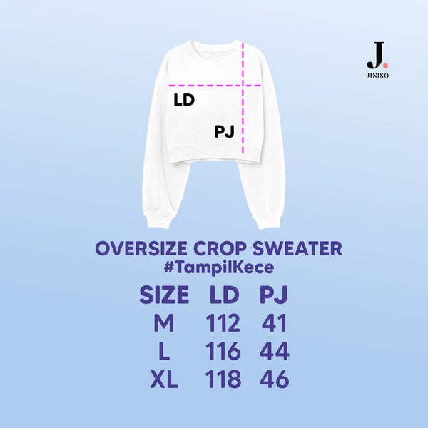 JINISO - Unfinished Sweater Crop Oversize Loose Crewneck