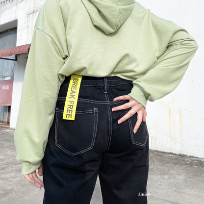 JINISO - Highwaist Mom Jeans Black Oreo 352 BREAK FREE